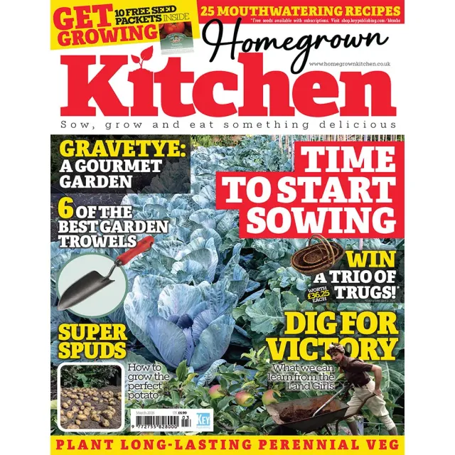 Homegrown Kitchen March 2026 tidning odla eget