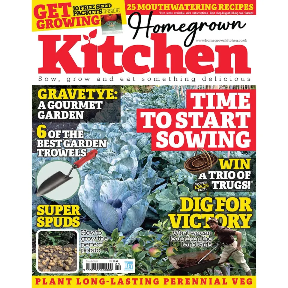 Homegrown Kitchen March 2026 tidning odla eget