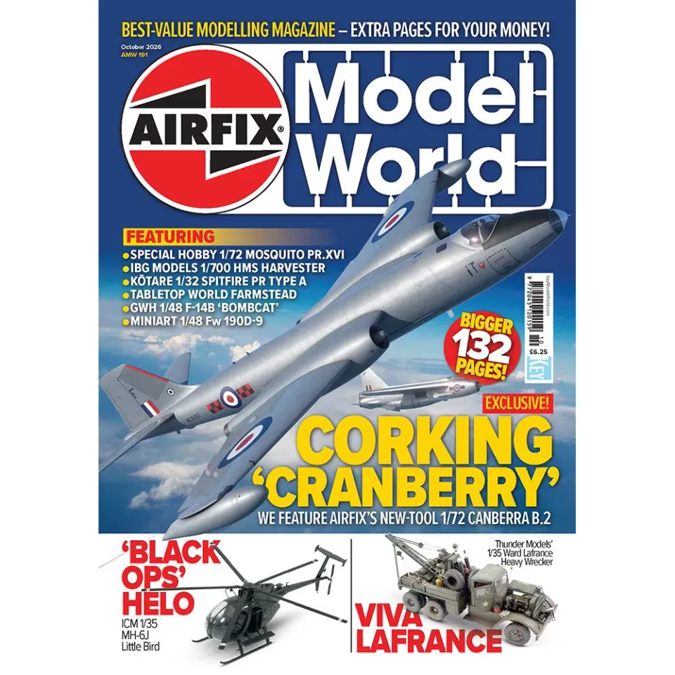 Airfix Model World oktober 2026 tidning Canberra B.2