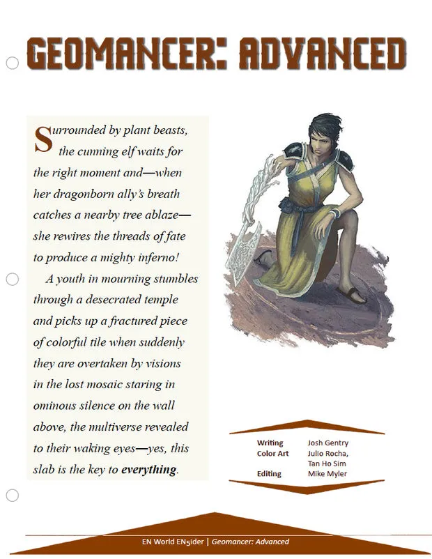 EN Publishing Geomancer klassguide PDF D&D tre ordnar