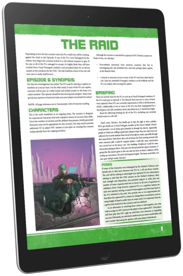 EN Publishing The Raid äventyr PDF xenomorph del 6