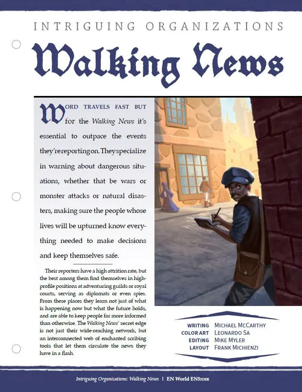 EN Publishing Walking News organisation PDF D&D 5e