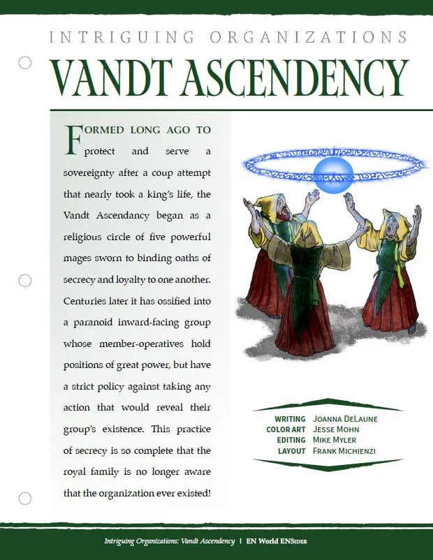 EN Publishing Vandt Ascendency organisation PDF tronskydd magiker