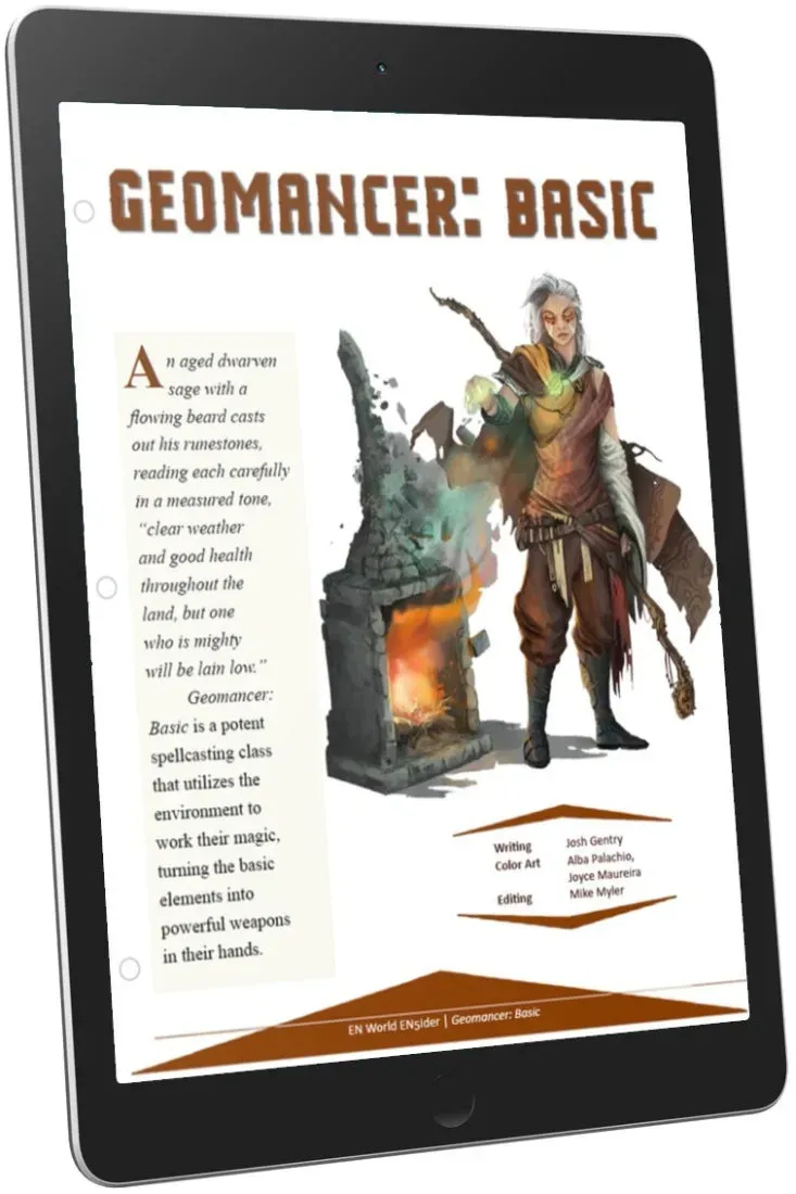 EN Publishing Geomancer klass pdf D&D 5e miljömagi