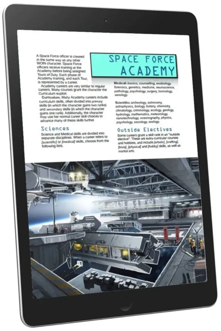 EN Publishing WOIN Space Force Academy rollspel PDF