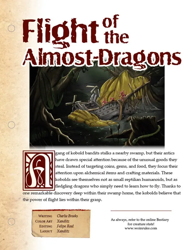 EN Publishing WOIN Flight of the Almost Dragons äventyr PDF kobolder