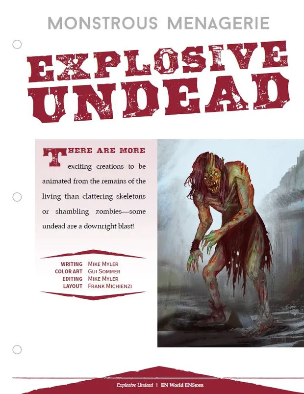 EN Publishing Monstrous Menagerie Explosive Undead rollspels-PDF