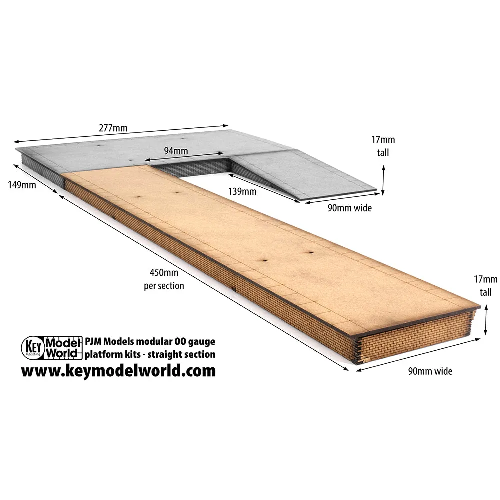 PJM Models OO Single Platform byggsats tegel 450 mm
