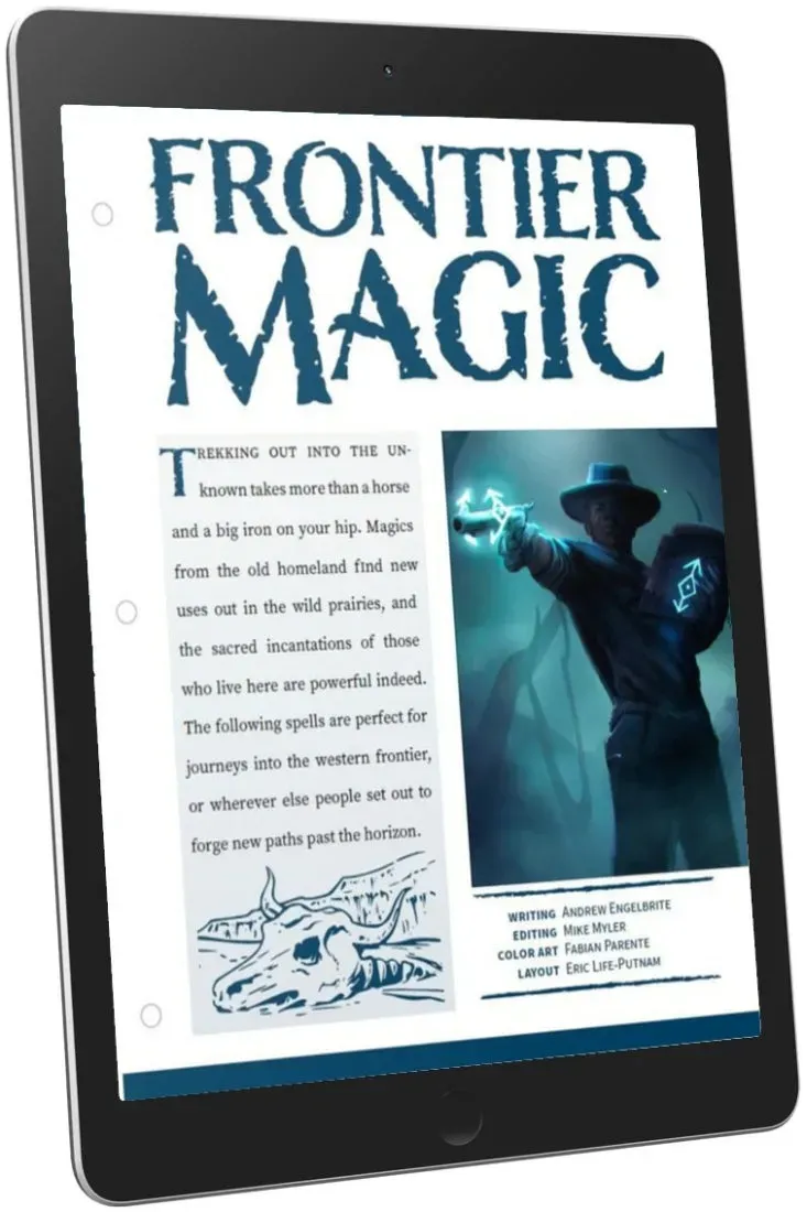 EN Publishing Frontier Magic rollspel pdf vildmarksmagi