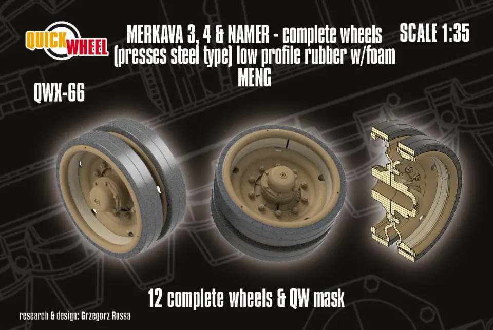 Rossagraph QuickWheel QWX-066 hjul 1/35 Merkava MENG