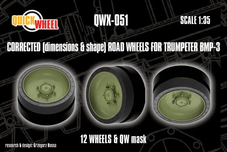 Rossagraph QuickWheel QWX-051 hjulset BMP-3 1/35