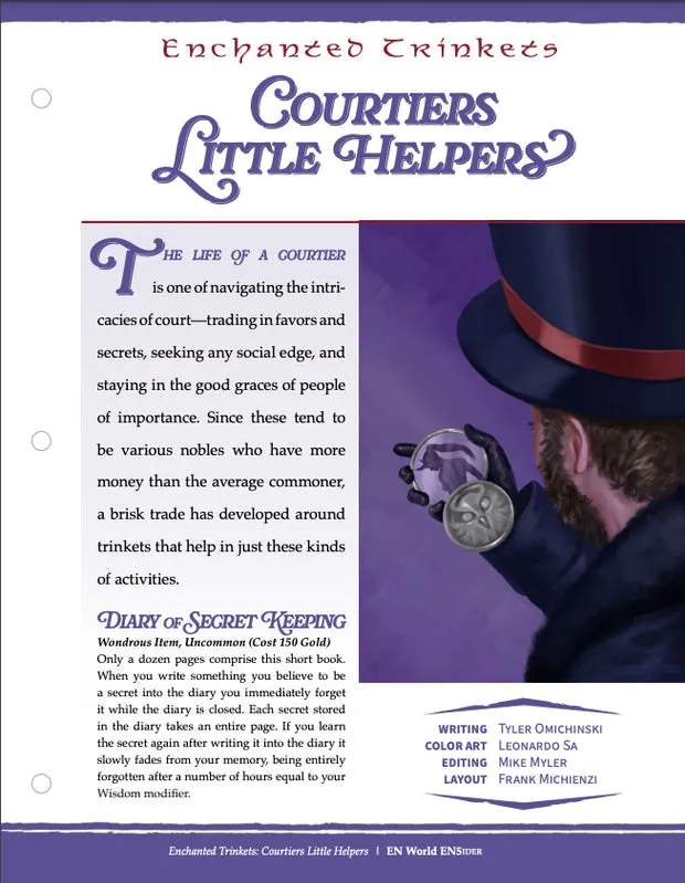 EN Publishing Enchanted Trinkets Courtiers Helpers magiföremål PDF