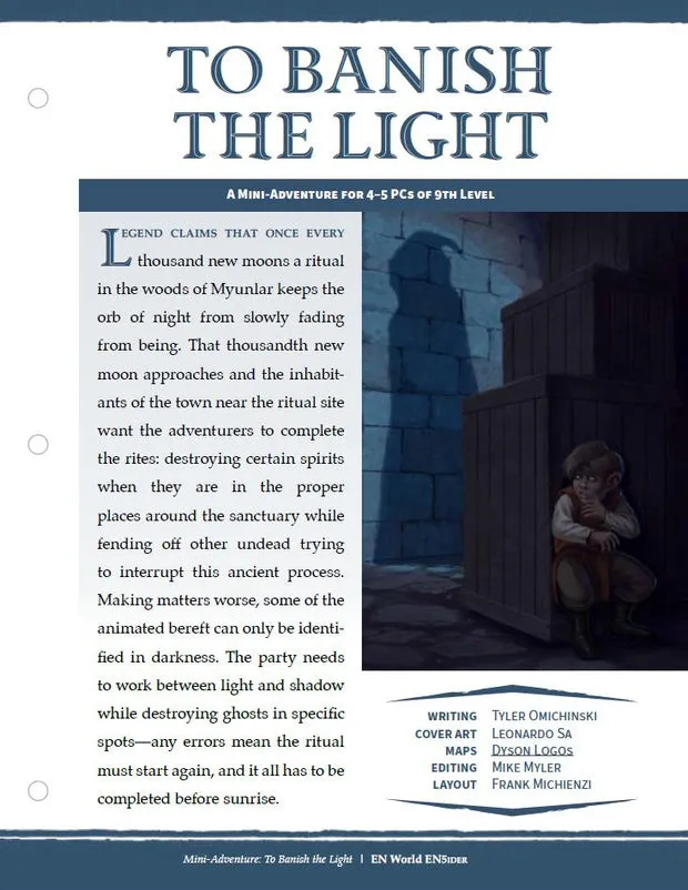 EN Publishing To Banish the Light miniäventyr PDF nivå 9