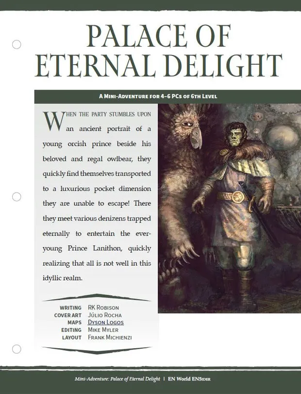 EN Publishing Palace of Eternal Delight äventyr PDF demiplan