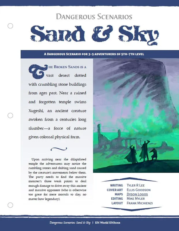 EN Publishing Sand & Sky miniäventyr PDF D&D 5e nivå 5-7