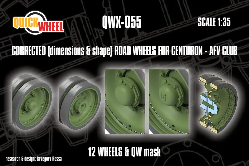 ROSSAGRAPH QuickWheel QWX-055 Centurion hjul 1:35