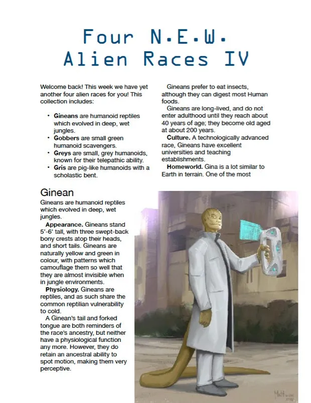 EN Publishing Four N.E.W. Alien Races IV rollspel PDF