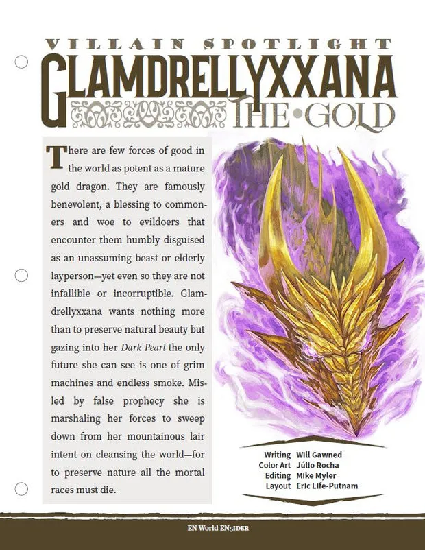 EN Publishing Villain Spotlight Glamdrellyxxana Gold rollspel PDF D&D 5e