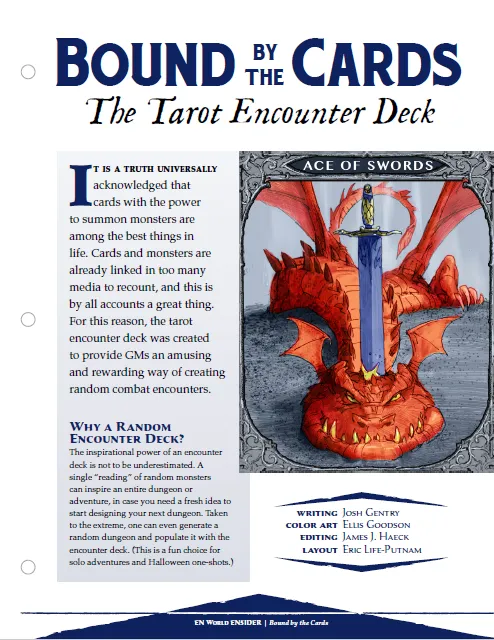 EN Publishing Bound by the Cards D&D 5e slumpmöten PDF tarotlek