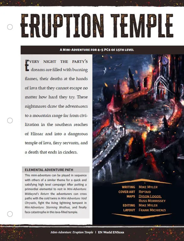 EN Publishing Eruption Temple äventyr PDF eldtempel
