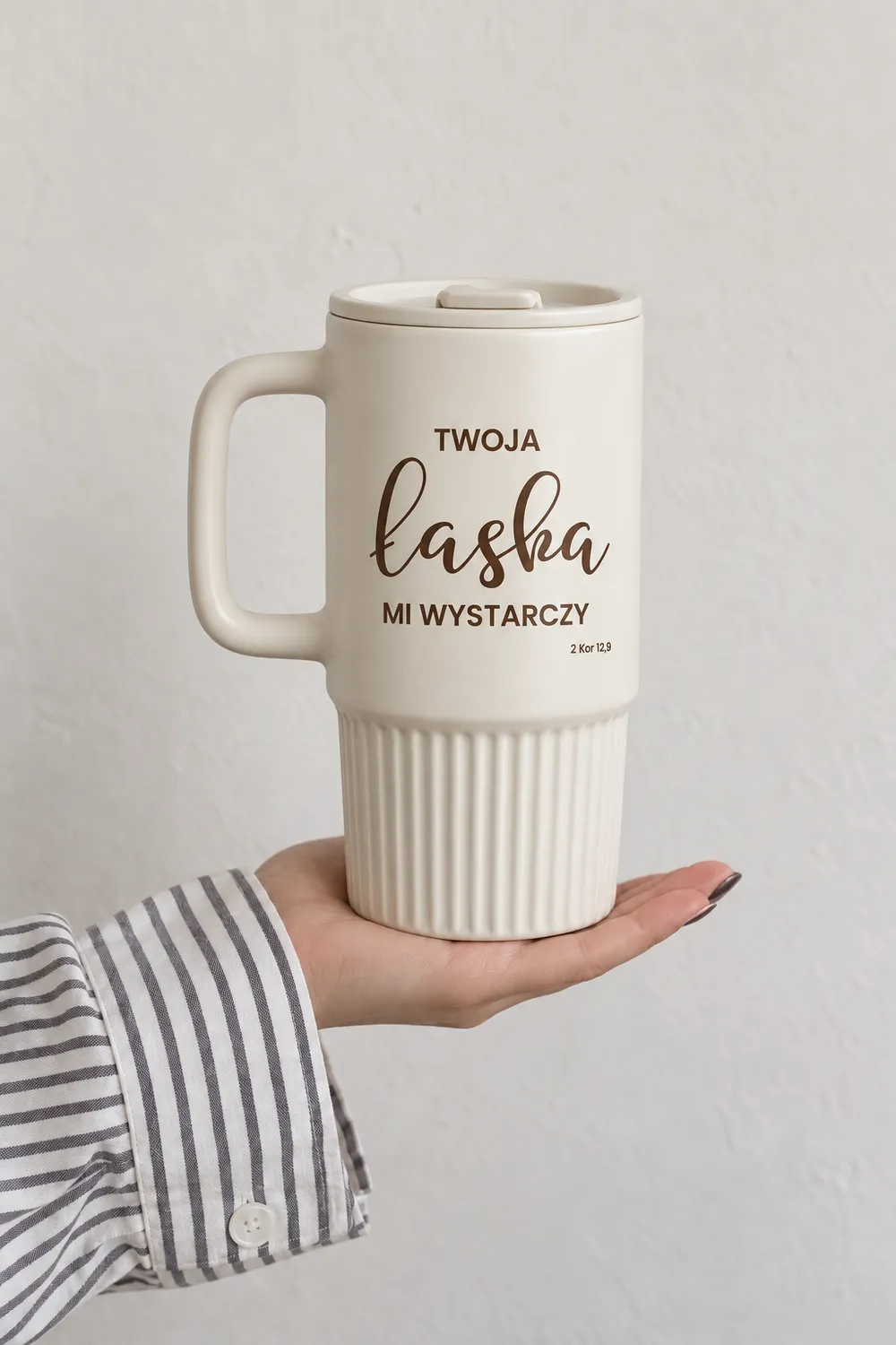 Sharon Łaska mugg med lock 400 ml keramik