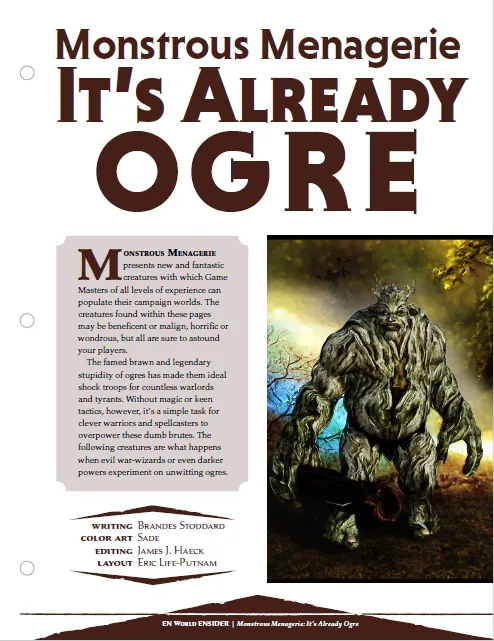 EN Publishing Monstrous Menagerie Already Ogre monster PDF