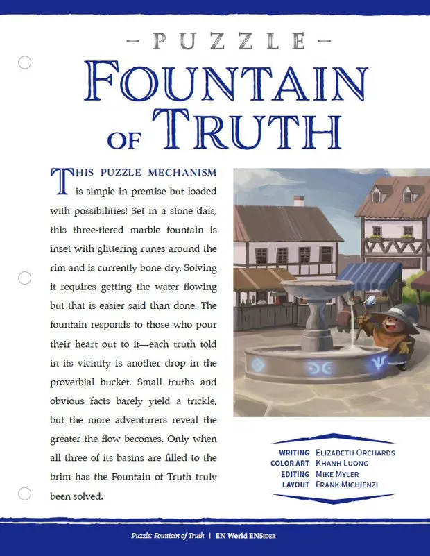 EN Publishing Fountain of Truth pussel PDF D&D 5e