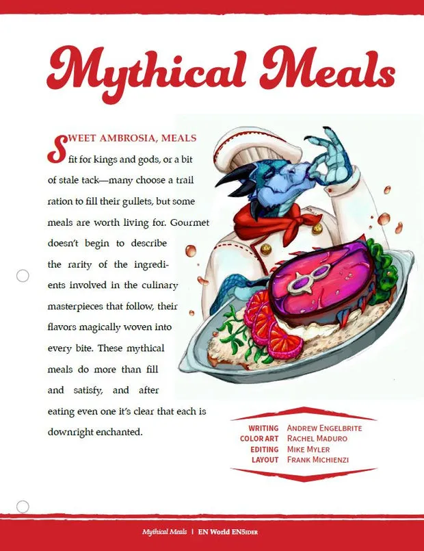 EN Publishing Mythical Meals recept rollspel PDF matmagi