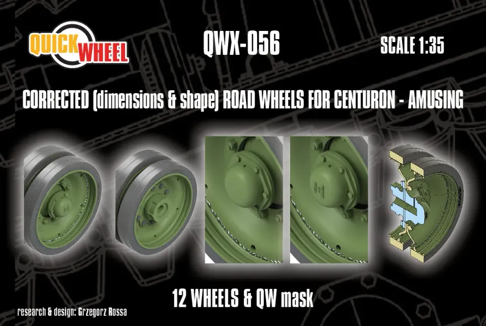 ROSSAGRAPH QuickWheel QWX-056 hjul 1:35 Centurion resin