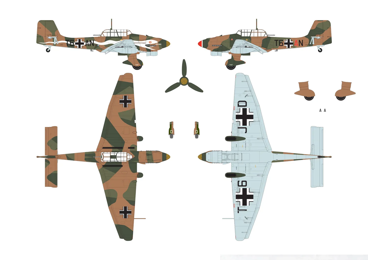 Airfix Junkers Ju87B-2/R-2 1:48 modellbyggsats Stuka