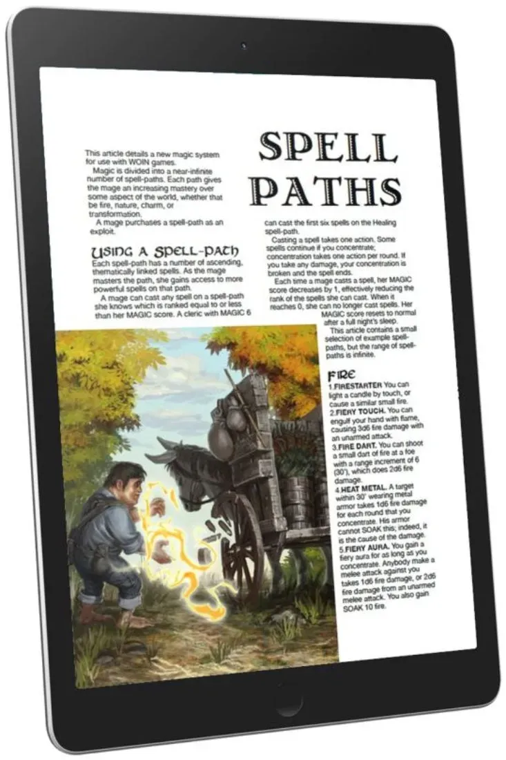 EN Publishing Spell-Paths magisystem PDF WOIN fantasy