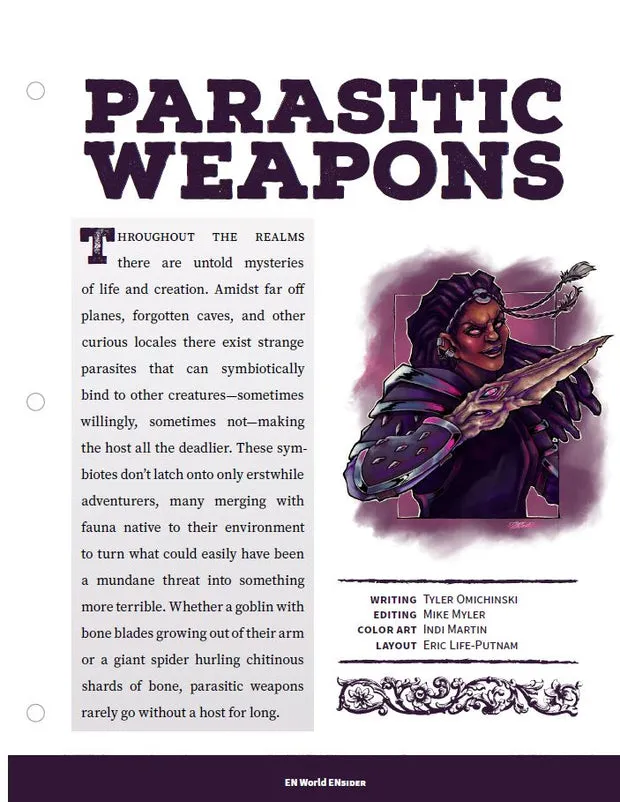 EN Publishing Parasitic Weapons rollspel PDF magiska vapen