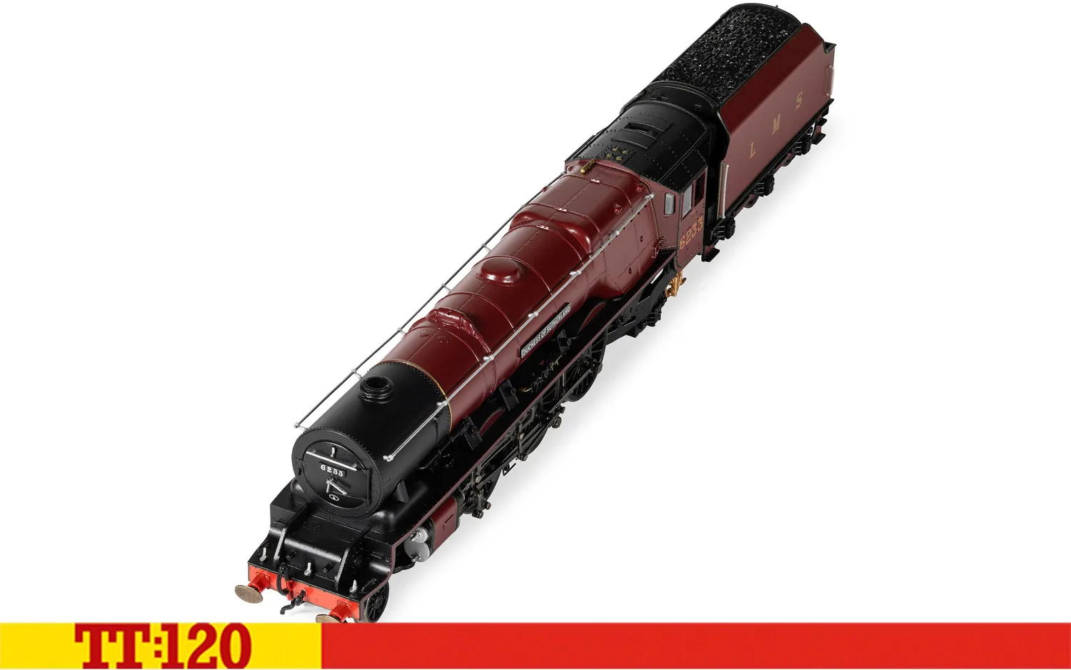 Hornby TT:120 LMS Duchess 6233 modellok – LMS-röd