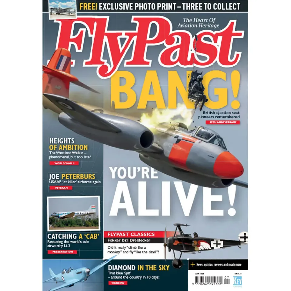 FlyPast juli 2026 tidning katapultstol