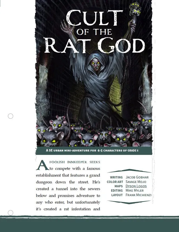 EN Publishing Cult of the Rat God äventyr PDF WOIN startnivå