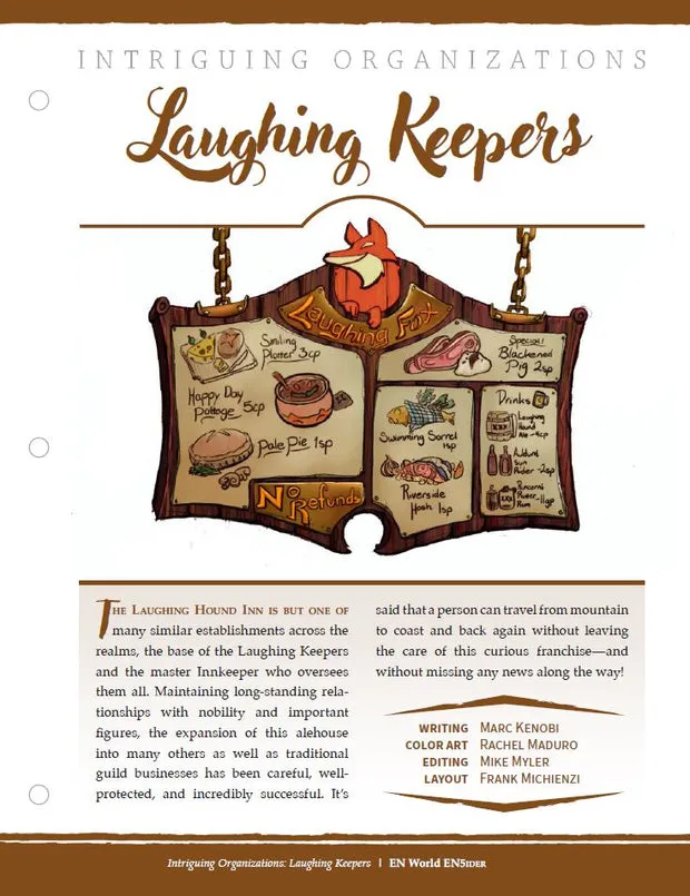 EN Publishing Laughing Keepers värdshus PDF 5e organisation