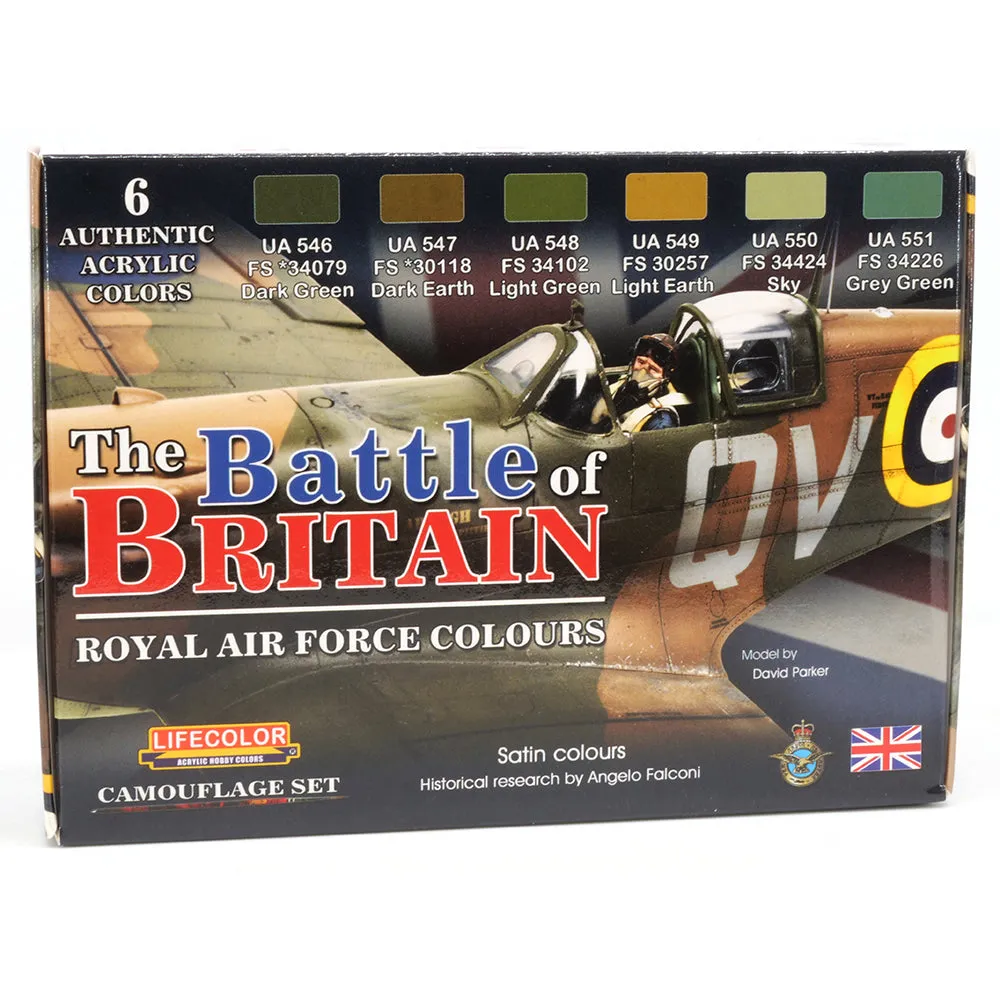LifeColor Battle of Britain RAF färgset 6 akrylfärger