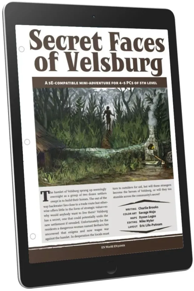 EN Publishing Secret Faces of Velsburg D&D 5e PDF Nivå5