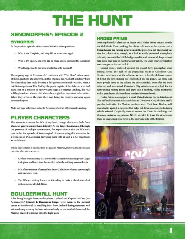 EN Publishing The Hunt rollspels-PDF Hades Prime sci-fi