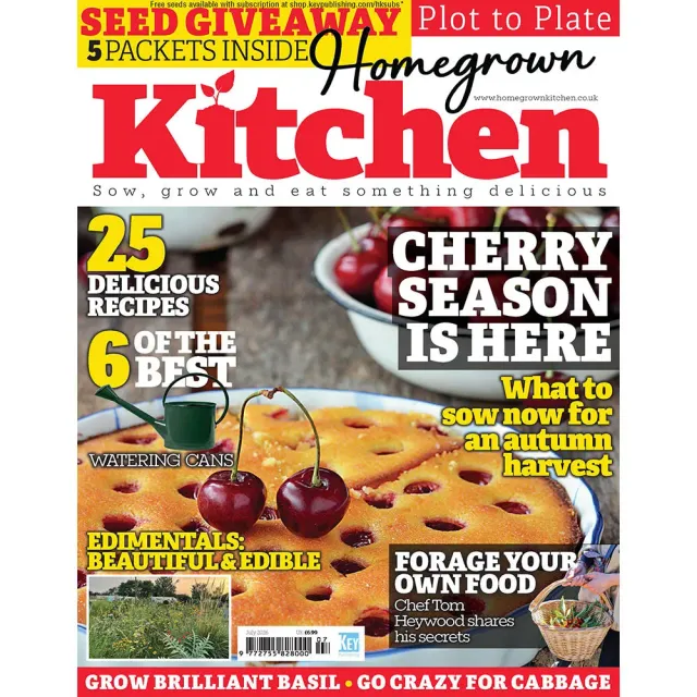 Homegrown Kitchen juli 2026 tidning odling och recept