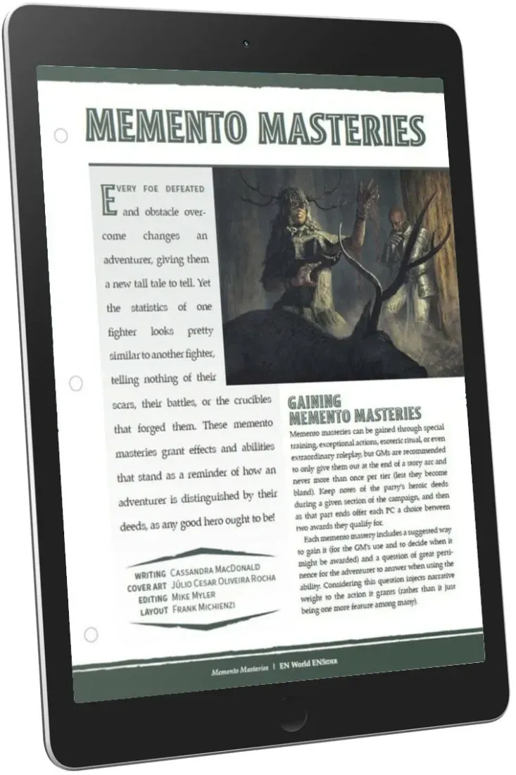 EN Publishing Memento Masteries regler PDF D&D 5e förmågor