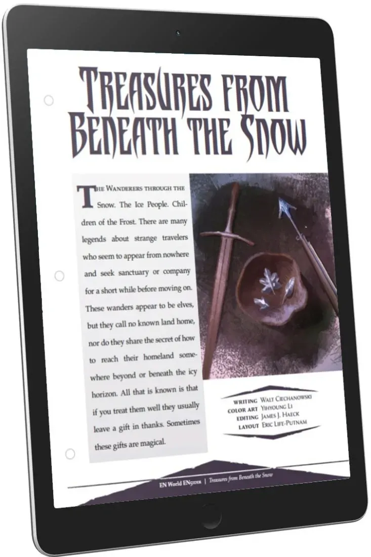 EN Publishing Treasures Beneath Snow magiska föremål PDF vinter