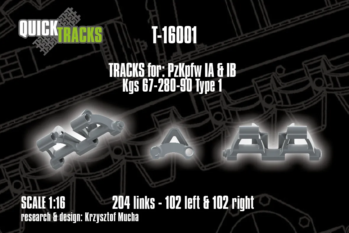Rossagraph QuickTracks T-16001 bandset 1:16 Panzer I