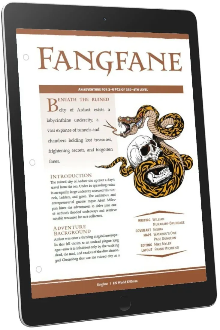 EN Publishing Fangfane D&D 5e PDF äventyr underjord