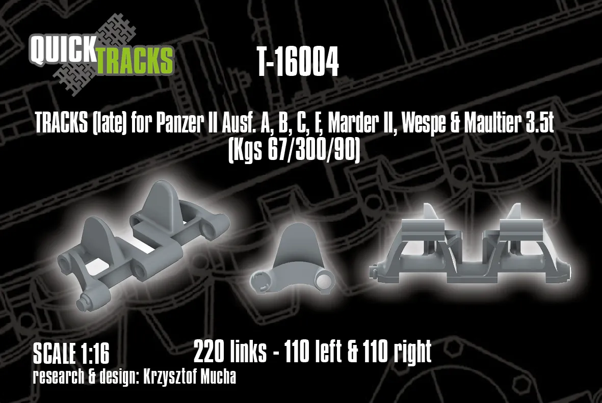 Rossagraph QuickTracks T-16004 larvband 1:16 sen Kgs 67/300/90