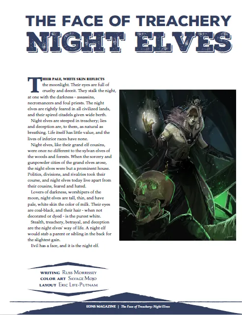 EN Publishing Night Elves WOIN rollspel PDF