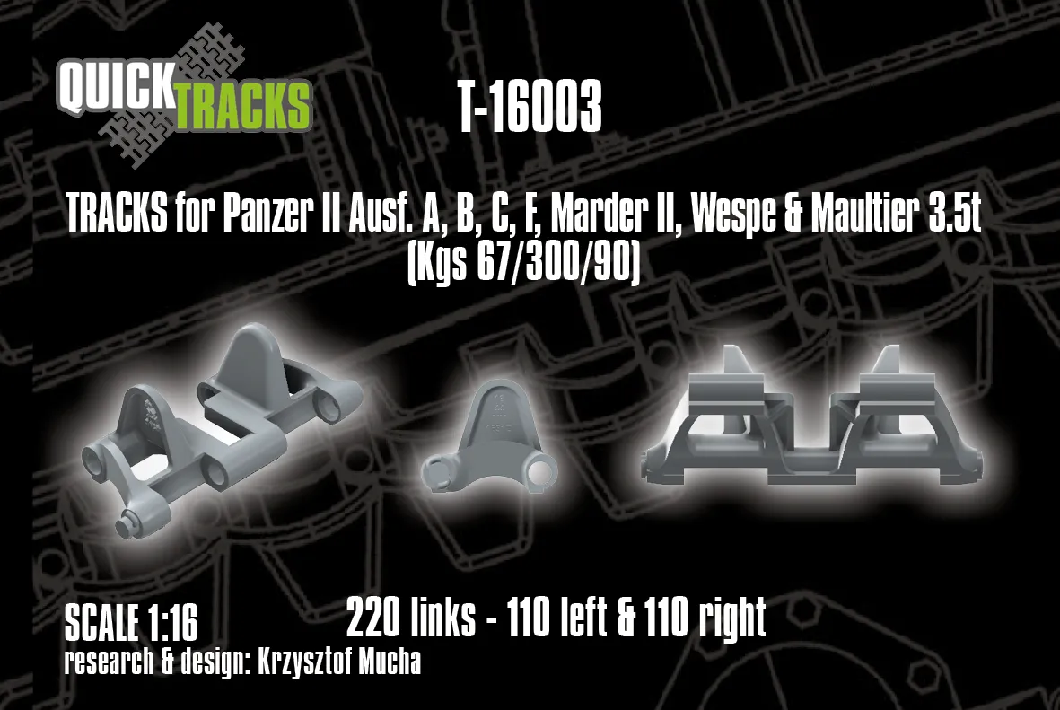 ROSSAGRAPH QuickTracks T-16003 bandlänkar 1/16 resin