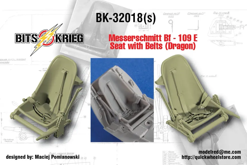 Rossagraph BitsKrieg BK32018 stolsats Bf-109 E Dragon 1:32