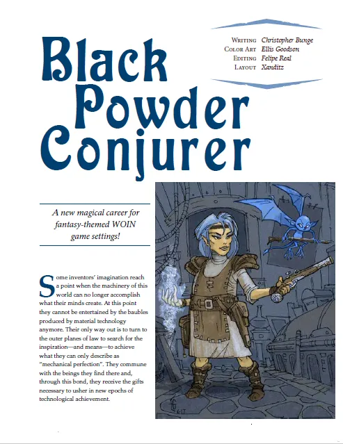 EN Publishing Black Powder Conjurer karriär PDF WOIN