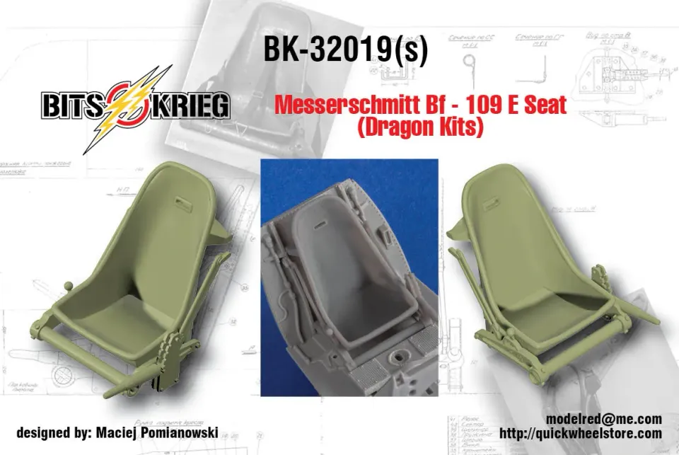 Rossagraph BitsKrieg BK32019 Bf-109 E resinsäte 1:32 Dragon